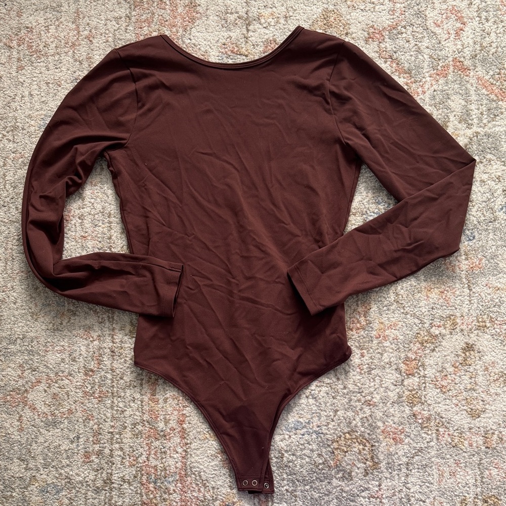 Abercrombie Brown Long Sleeve Bodysuit